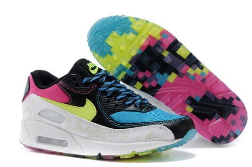 Nike Air Max 90 Womenss Shoes Colcred Black Blue White Hot New Closeout